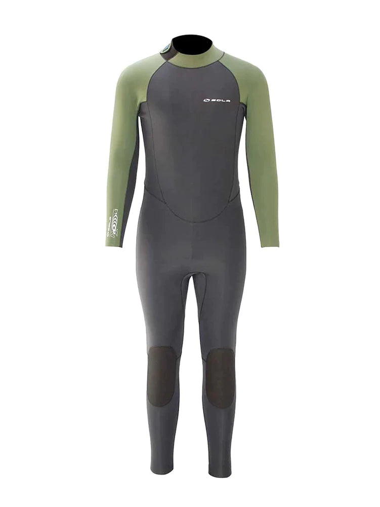 SOLA H20 4mm / 3mm Back zip Mens Wetsuit - BLACK/GREEN