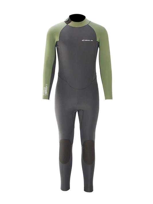SOLA H20 4mm / 3mm Back zip Mens Wetsuit - BLACK/GREEN